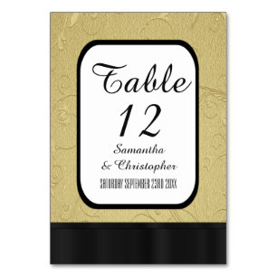 Numeração De Mesa Preto e ouro personalizado
