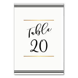 Numeração De Mesa Preto Elegante Com Casamento Dourado