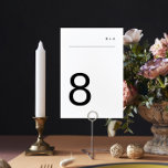 Numeração De Mesa Preto em Branco Simples Simples Elegante Premium<br><div class="desc">Número da Tabela de Casamento Elegante Premium Simples Branco</div>