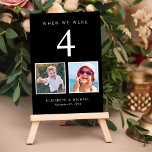 Numeração De Mesa Preto para Diversão de Foto de Casamento<br><div class="desc">Divirta-se com sua decoração de recepção de casamento com essas cartas de números de mesas preto e branco onde cada número de mesa corresponde a fotos da noiva e do noivo na mesma idade. Por exemplo, para a Mesa 5, personalize o número da tabela com "5" e adicione fotos da...</div>