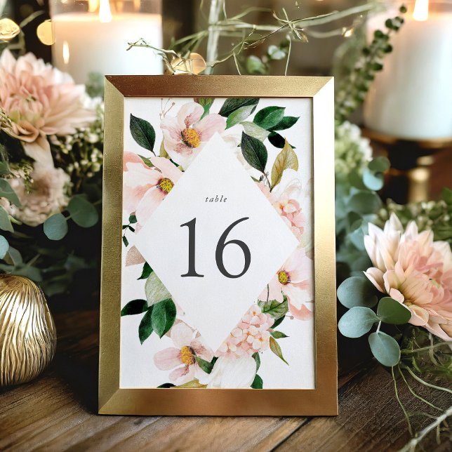 Numeração De Mesa Primavera Blush Floral Frame Weding (Criador carregado)