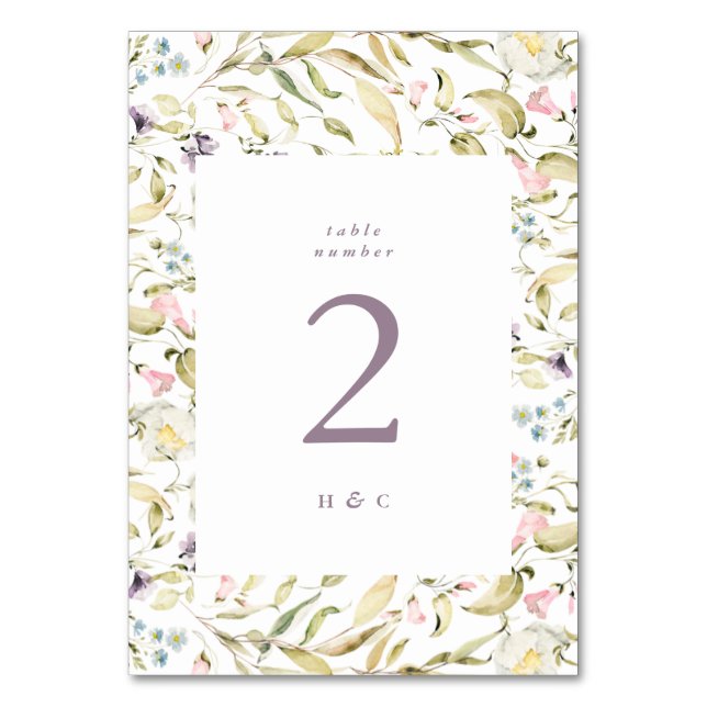 Numeração De Mesa Primavera Boho Wildflower Pampas Wedding (Frente)