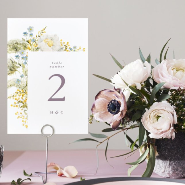 Numeração De Mesa Primavera Boho Wildflower Pampas Wedding (Criador carregado)