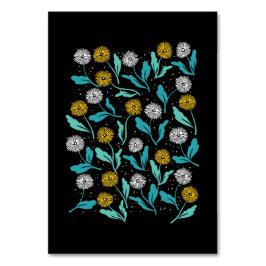 Numeração De Mesa Primavera Dandelion Flores e Folhas Design