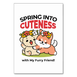 Numeração De Mesa Primavera dentro da cutena - Ilustração Adorável d