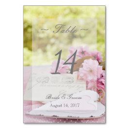 Numeração De Mesa Primavera vintage flor love Núm. Tabelas de Casame