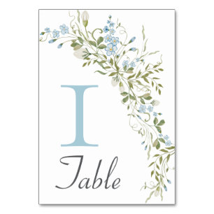 Numeração De Mesa Primavera Wildflower Blue Green Weding