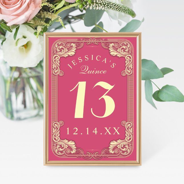 Numeração De Mesa Princess Quinceanera Pink (Criador carregado)