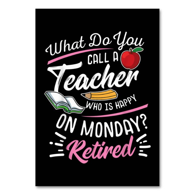 Numeração De Mesa Professor aposentado: professor aposentado feliz n (Frente)