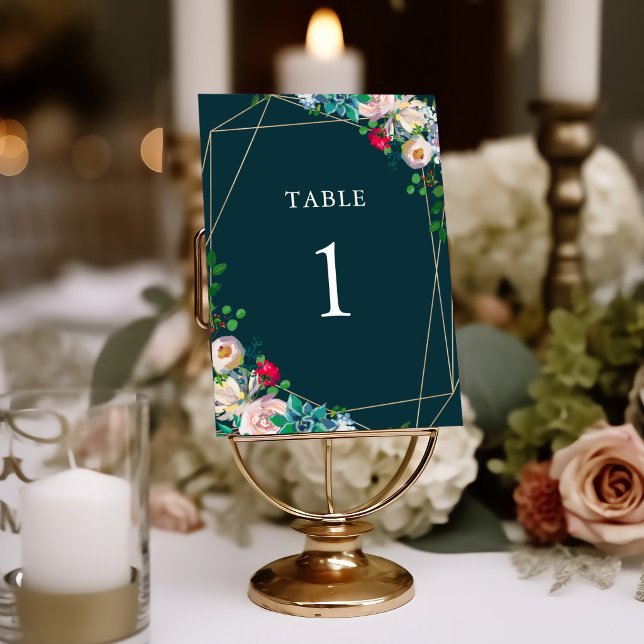Numeração De Mesa Programa de Casamento Chic com Suculentas e Ouro (Criador carregado)