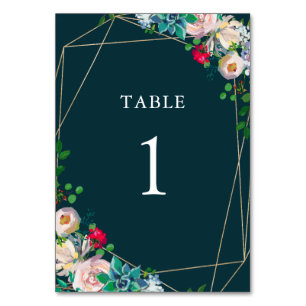 Numeração De Mesa Programa de Casamento Chic com Suculentas e Ouro