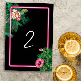 Numeração De Mesa Programa de Casamento Tropical Neon Pink