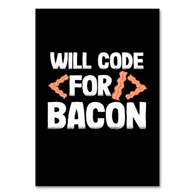 Numeração De Mesa Programador Codificará Para Bacon (Frente)