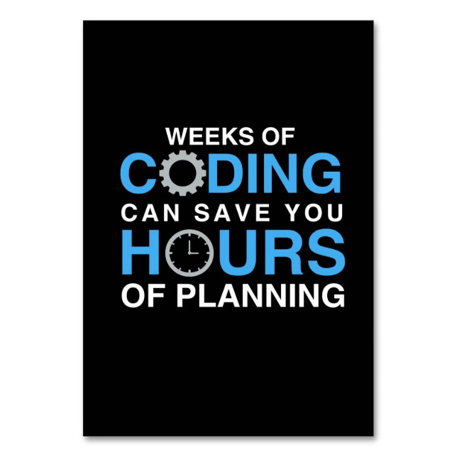 Numeração De Mesa Programador Semanas De Codificação (Frente)