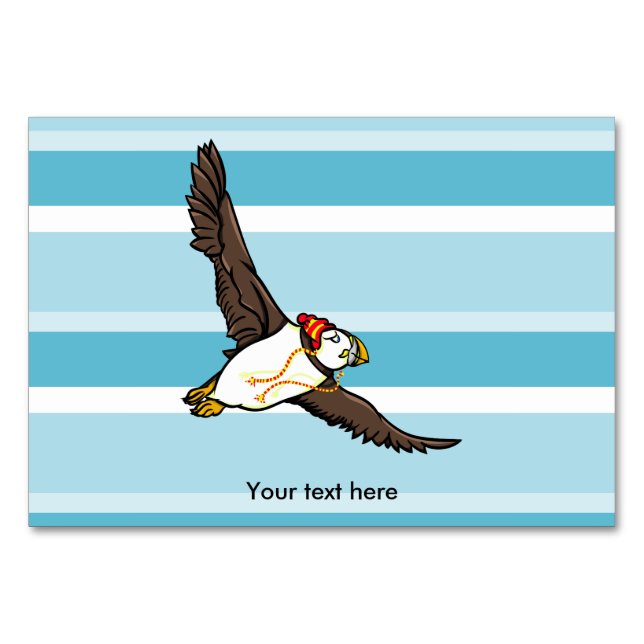 Numeração De Mesa Puffin Vestindo Um Chapéu Conhecido (Frente)