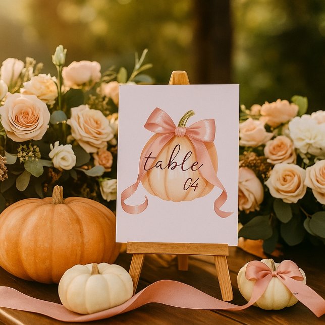 Numeração De Mesa Pumpkin de Aquarela Sinal de Número de Tabela de A (Criador carregado)