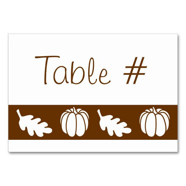 Numeração De Mesa Pumpkin Patch na Placa de Mesa de Chocolate (Frente)