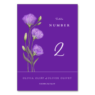 Numeração De Mesa Purple Eustomas Wedding