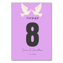 Numeração De Mesa Purple Wedding Table Number Sign | Elegant Script 