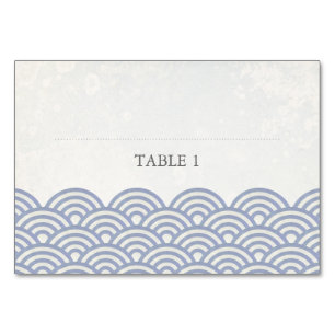 Numeração De Mesa Púrpura Suave + Ondas Estilizadas Brancas Placa de