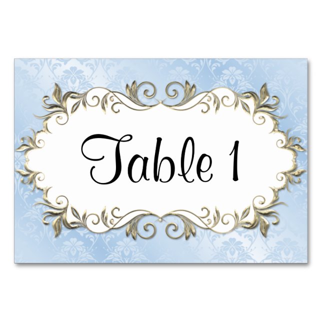 Numeração De Mesa Quadro Azul de Casamento (Frente)