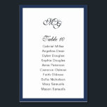 Numeração De Mesa Quadro azul profundo. Na moda casamento moderno<br><div class="desc">Quadro azul simples do Marinho. Número da tabela do plano de assentos do Solteiro de casamento elegante.</div>