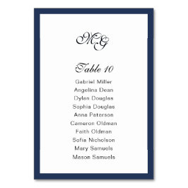 Numeração De Mesa Quadro azul profundo. Na moda casamento moderno
