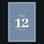 Numeração De Mesa quadro branco poeirento tabela de casamento azul<br><div class="desc">design de quadro branco com o número da mesa de casamento azul empoeirado.</div>