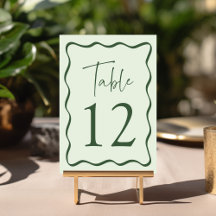 Quadro de casamento ondulado verde moderno