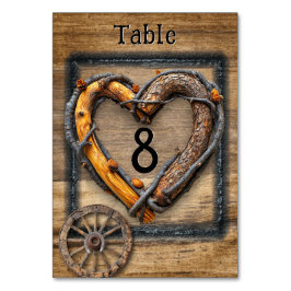 Numeração De Mesa Quadro de Galho de Casamento Country Western Roda 