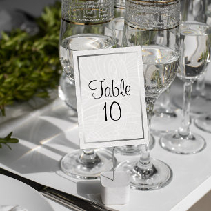 Numeração De Mesa Quadro de prata elegante e Casamento tema damasco