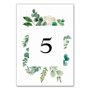Numeração De Mesa Quadro Eucalyptus Número 5 Casamentos