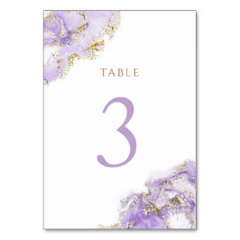 Numeração De Mesa Quadro n.o 3 do dourado lavanda