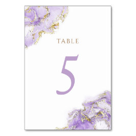 Numeração De Mesa Quadro n.o 5 do dourado lavanda