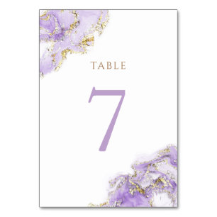 Numeração De Mesa Quadro n.o 7 do dourado lavanda