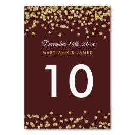 Numeração De Mesa Quadro Número Dourado Faux Glitter Confetti Marsal