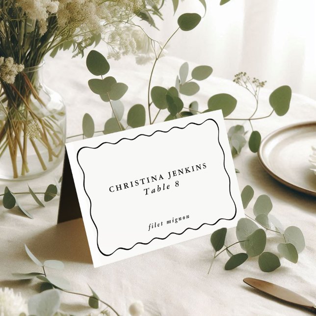 Numeração De Mesa Quadro Ondulado Casamento Nome do Convidado Person (Criador carregado)