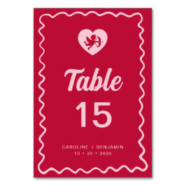 Numeração De Mesa Quadro Retro Divertido Ondulado Casamento Cupido R