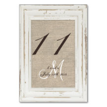 Quadro Russo Branco e Placa de Número da Mesa Burl