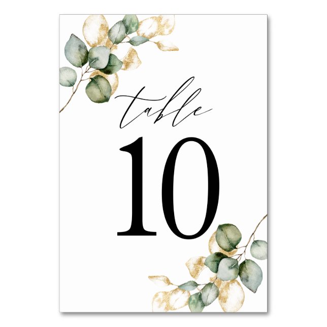 Numeração De Mesa Quadro verde número 10 (Frente)