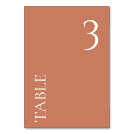 Numeração De Mesa QUALQUER NÚMERO Mínimo da Tabela Casada Terracotta