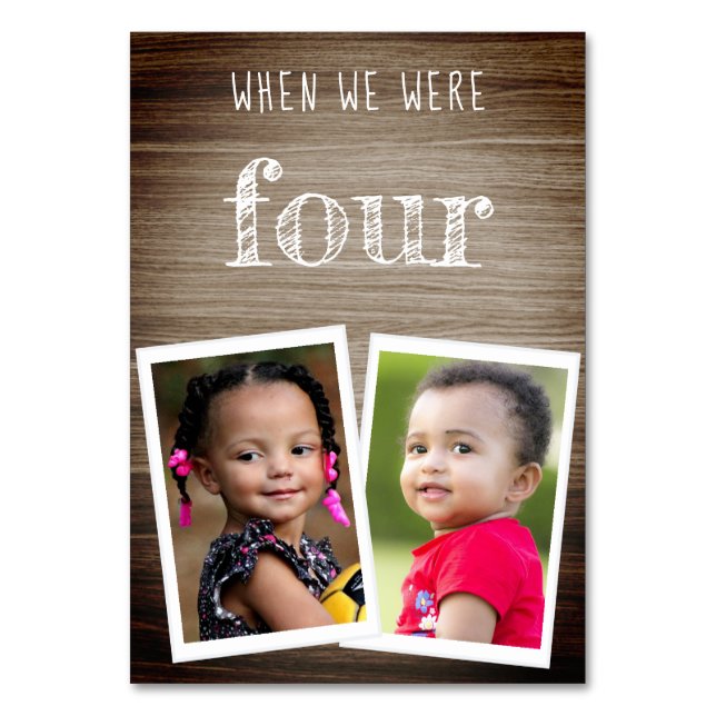 Numeração De Mesa Quando Éramos Idosos Retrorando Fotos para Criança (Frente)