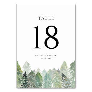 Numeração De Mesa Queda da neve no Casamento no inverno verde da flo