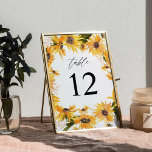 Numeração De Mesa Queda Número da Mesa Floral de Girassol<br><div class="desc">Vestir suas mesas de casamento ou festas com seu Cartão de Número da Mesa Floral de Girassol.</div>