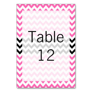 Numeração De Mesa Quente rosa e Preto Chevron por Shirley Taylor