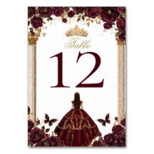 Quinceañera Esmeralda Dourado Rosas Burgundy Princ