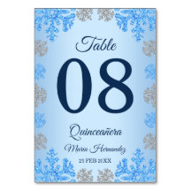 Quinceañera Ice Blue Silver Floco de Neve de inver