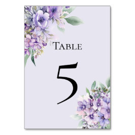Numeração De Mesa Quinceanera Lavender floral Table Number Card