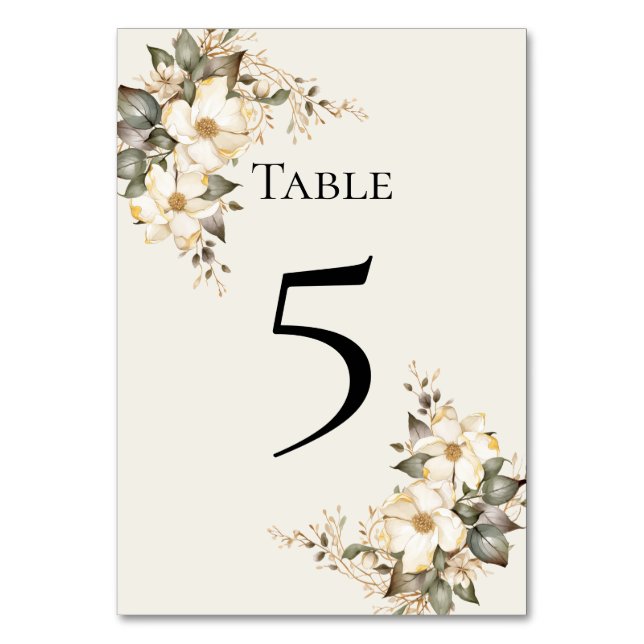 Numeração De Mesa Quinceanera Magnolia Table Number Card (Frente)