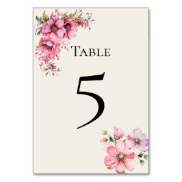 Numeração De Mesa Quinceanera pink floral Table Number Card